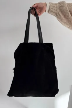 Discount Boto Zamszowa Torebka Shopper Czarne Miraya Czarny