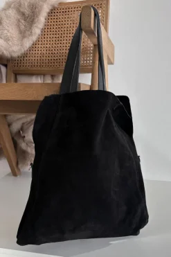 Discount Boto Zamszowa Torebka Shopper Czarne Miraya Czarny