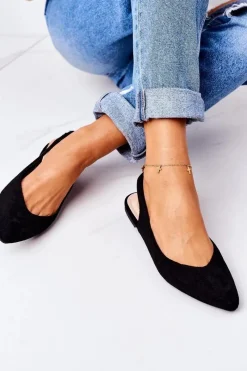 Baleriny Klasyczne></noscript>Boto Zamszowe Baleriny W Szpic Czarne Daisy