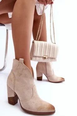 Botki Na Słupku|Brązowe I Beżowe Botki><noscript><img width=