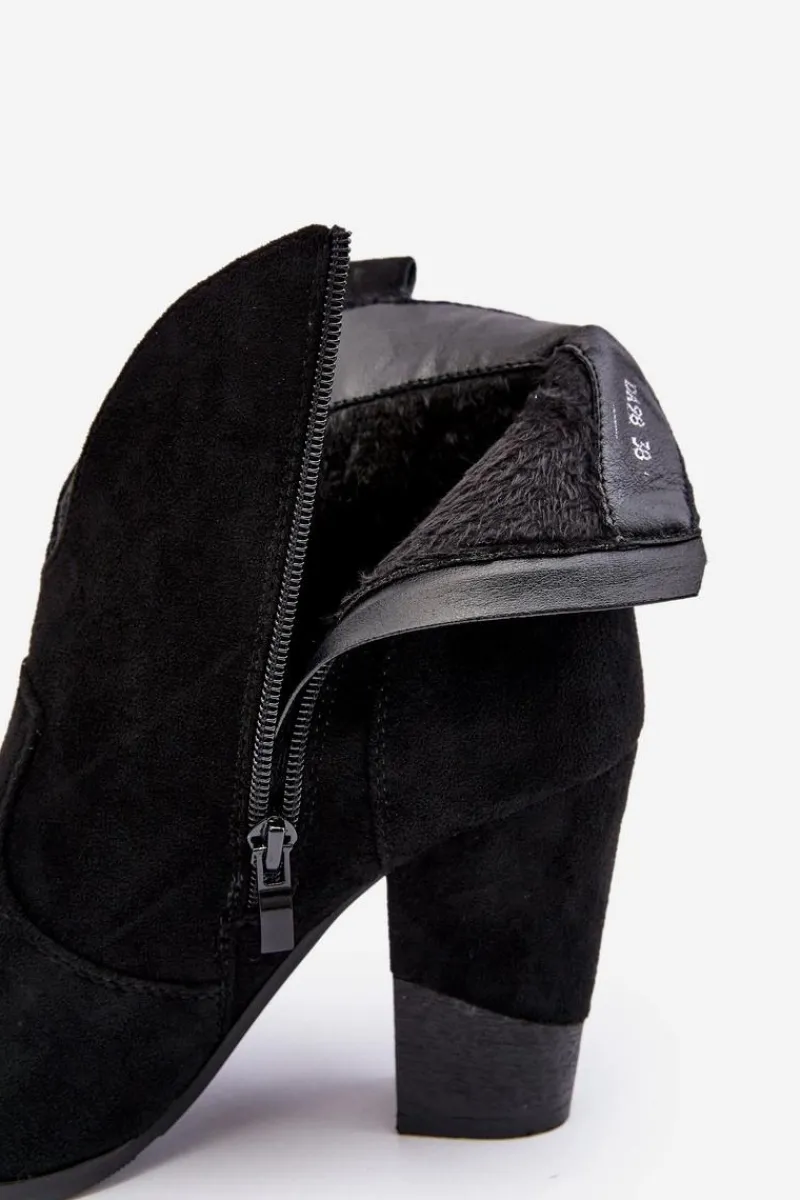 Botki Na Słupku|Czarne Botki>Boto Zamszowe Botki Kowbojki Na Słupku Czarne Tanner