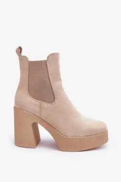 Botki Na Słupku|Brązowe I Beżowe Botki><noscript><img width=