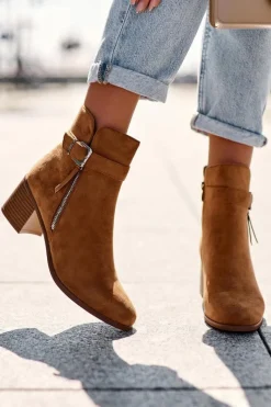 Brązowe I Beżowe Botki|Botki Na Obcasie><noscript><img width=