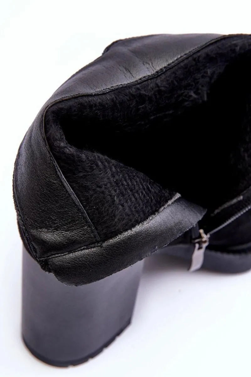 Botki Ocieplane|Botki Na Słupku>Boto Zamszowe Botki Na Obcasie Czarne Makeline Czarny