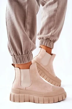 Botki Zimowe Damskie|Brązowe I Beżowe Botki><noscript><img width=