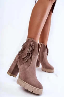 Botki Ocieplane|Botki Skórzane></noscript>Boto Zamszowe Botki Na Platformie Lewski Shoes 3251 Cappucino Brązowy