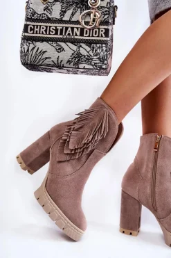 Botki Ocieplane|Botki Skórzane></noscript>Boto Zamszowe Botki Na Platformie Lewski Shoes 3251 Cappucino Brązowy