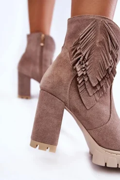 Botki Ocieplane|Botki Skórzane></noscript>Boto Zamszowe Botki Na Platformie Lewski Shoes 3251 Cappucino Brązowy