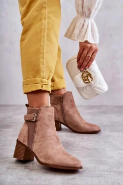 Botki Na Słupku|Czarne Botki>Boto Zamszowe Botki Na Słupku Brązowe Vannes