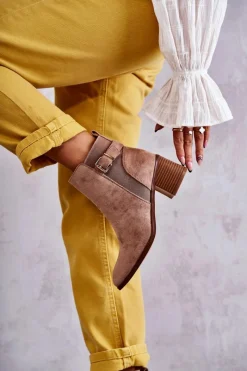 Botki Na Słupku|Czarne Botki>Boto Zamszowe Botki Na Słupku Brązowe Vannes