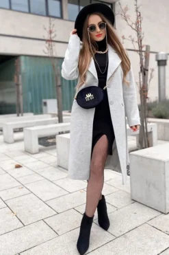 Clearance Zamszowe Botki Na Słupku Czarne Rinasa Damskie Botki Na Słupku|Botki Zimowe Damskie