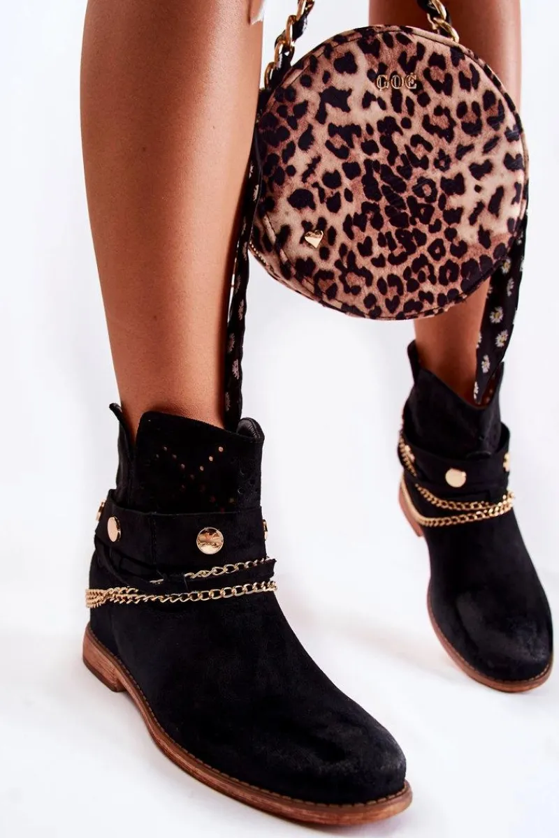 Sale Zamszowe Botki Na Ukrytym Koturnie Czarne Verine Damskie Botki Wiosenne|Botki Na Koturnie