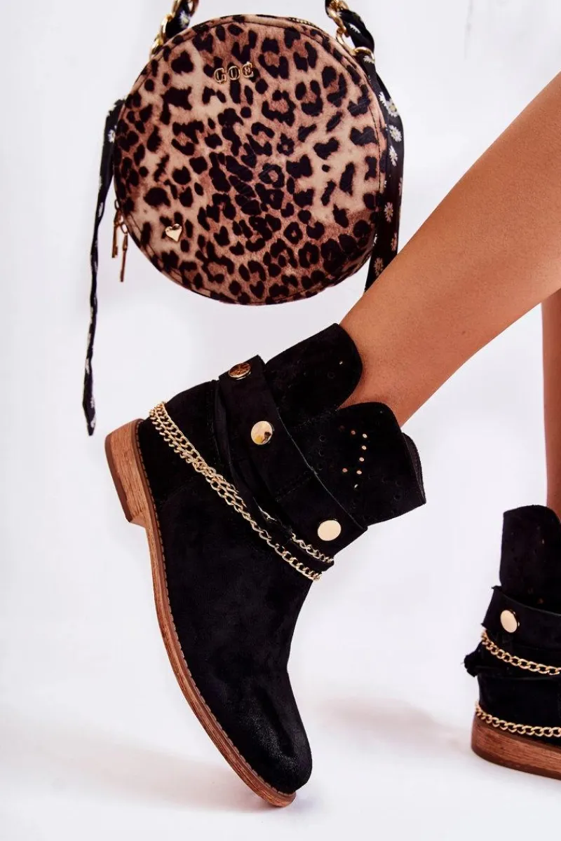 Sale Zamszowe Botki Na Ukrytym Koturnie Czarne Verine Damskie Botki Wiosenne|Botki Na Koturnie