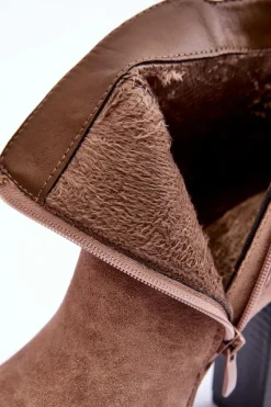 Sale Boto Zamszowe Botki Na Wysokim Słupku Beżowe Liani