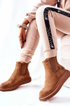 Hot Zamszowe Botki Sztyblety Na Platformie Beżowe Marissa Damskie Czarne Botki|Botki Zimowe Damskie