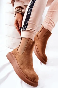 Hot Zamszowe Botki Sztyblety Na Platformie Beżowe Marissa Damskie Czarne Botki|Botki Zimowe Damskie