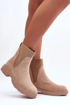 Brązowe I Beżowe Botki|Botki Płaskie><noscript><img width=