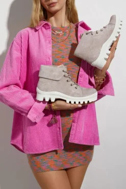 Botki Wiosenne|Damskie Trapery></noscript>Damskie buty S.Barski Zamszowe Botki Trapery Wiązane Jasnofioletowe Dalles Fioletowy