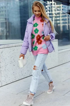 Botki Wiosenne|Damskie Trapery></noscript>Damskie buty S.Barski Zamszowe Botki Trapery Wiązane Jasnofioletowe Dalles Fioletowy