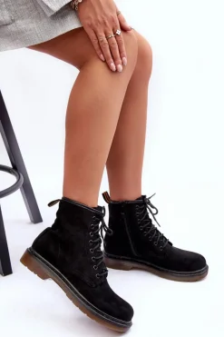 Czarne Botki|Botki Zimowe Damskie><noscript><img width=