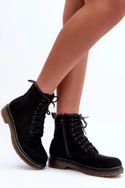 Czarne Botki|Botki Zimowe Damskie><noscript><img width=