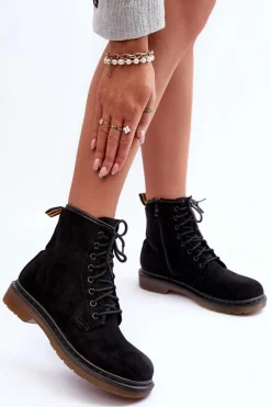 Czarne Botki|Botki Zimowe Damskie><noscript><img width=