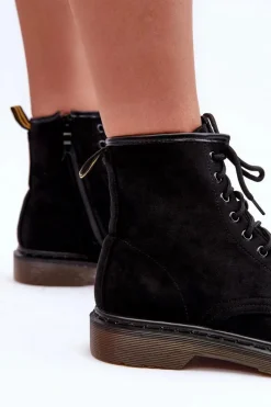 Czarne Botki|Botki Zimowe Damskie><noscript><img width=