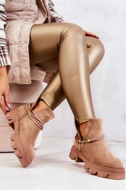 Brązowe I Beżowe Botki|Botki Płaskie><noscript><img width=