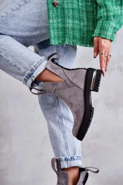 Botki Zimowe Damskie|Botki Płaskie><noscript><img width=