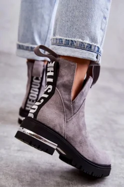 Botki Zimowe Damskie|Botki Płaskie><noscript><img width=