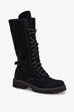 Botki Skórzane|Czarne Botki><noscript><img width=