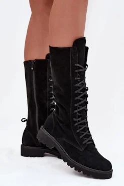 Botki Skórzane|Czarne Botki><noscript><img width=