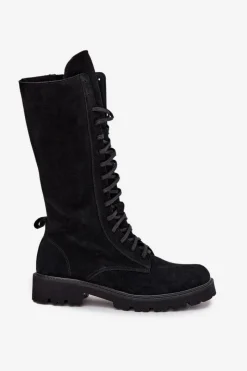 Botki Skórzane|Czarne Botki><noscript><img width=