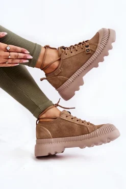 Hot Big Star Shoes Zamszowe Buty Sportowe Big Star KK274511 Beżowe