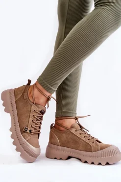 Hot Big Star Shoes Zamszowe Buty Sportowe Big Star KK274511 Beżowe