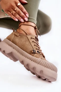 Hot Big Star Shoes Zamszowe Buty Sportowe Big Star KK274511 Beżowe