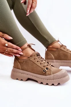 Hot Big Star Shoes Zamszowe Buty Sportowe Big Star KK274511 Beżowe