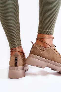 Hot Big Star Shoes Zamszowe Buty Sportowe Big Star KK274511 Beżowe