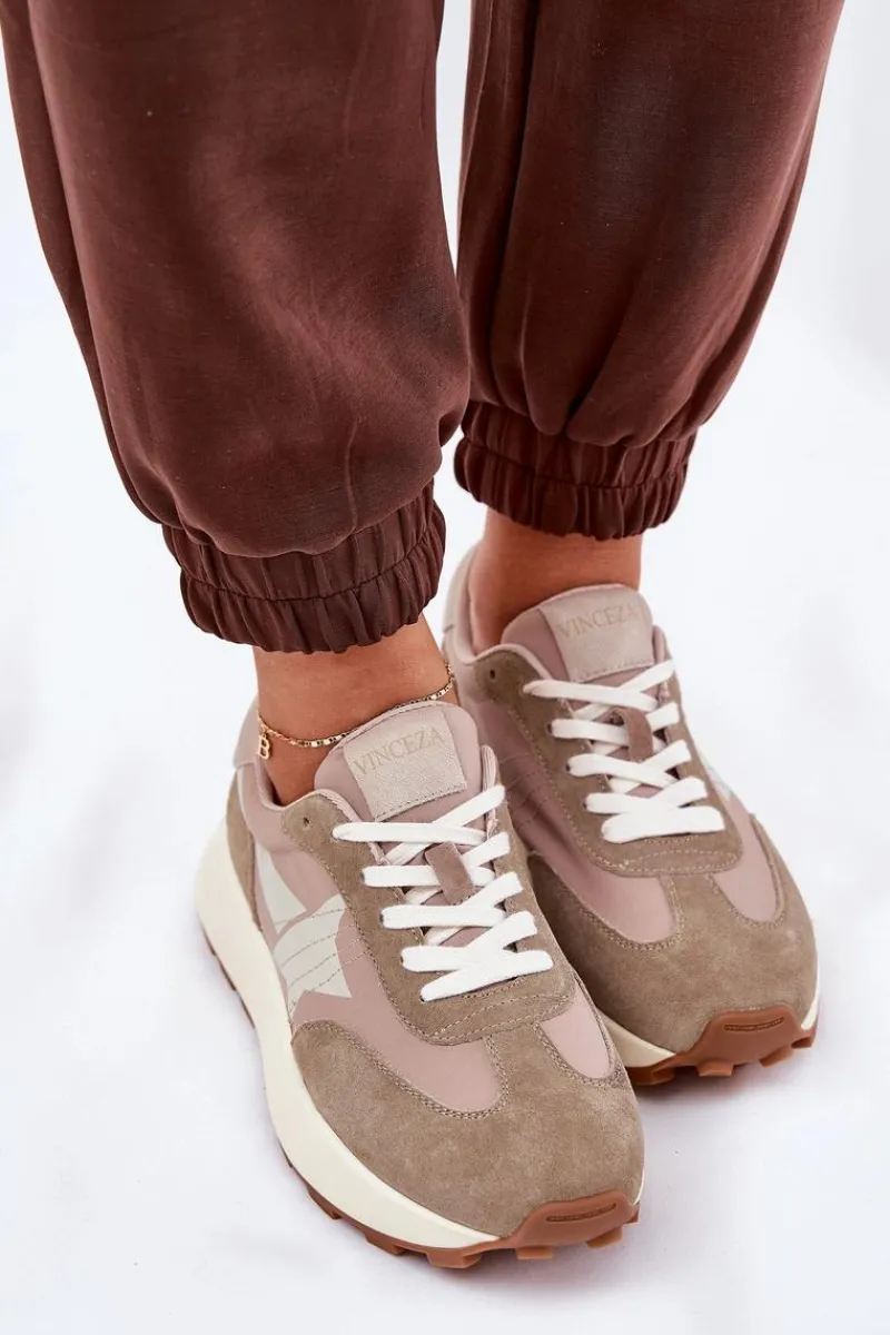 Best Buty damskie Vinceza Zamszowe Buty Sportowe Damskie Na Platformie Vinceza 66720 Beżowe Beżowy