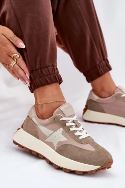 Best Buty damskie Vinceza Zamszowe Buty Sportowe Damskie Na Platformie Vinceza 66720 Beżowe Beżowy