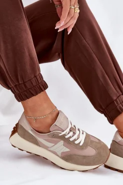 Best Buty damskie Vinceza Zamszowe Buty Sportowe Damskie Na Platformie Vinceza 66720 Beżowe Beżowy
