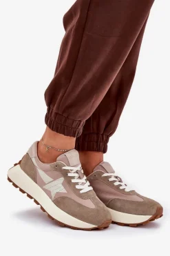 Best Buty damskie Vinceza Zamszowe Buty Sportowe Damskie Na Platformie Vinceza 66720 Beżowe Beżowy