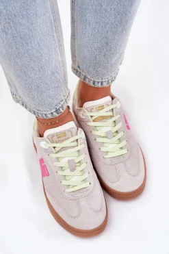 Clearance D.Franklin Zamszowe Buty Sportowe Sneakersy Damskie DFSH387005 Zgaszona Biel Biały