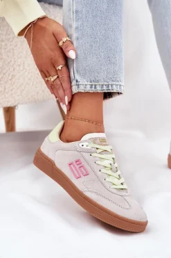 Clearance D.Franklin Zamszowe Buty Sportowe Sneakersy Damskie DFSH387005 Zgaszona Biel Biały