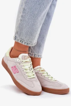 Clearance D.Franklin Zamszowe Buty Sportowe Sneakersy Damskie DFSH387005 Zgaszona Biel Biały