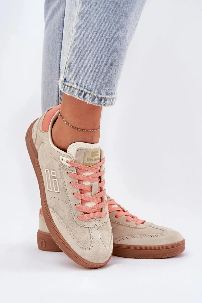 Best D.Franklin Zamszowe Buty Sportowe Sneakersy Damskie DFSH387005 Beżowe