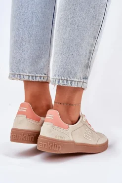 Best D.Franklin Zamszowe Buty Sportowe Sneakersy Damskie DFSH387005 Beżowe