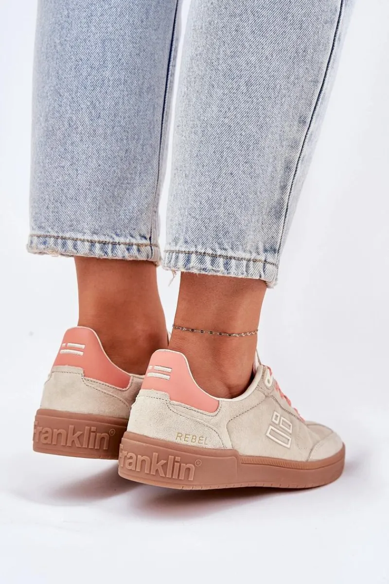 Best D.Franklin Zamszowe Buty Sportowe Sneakersy Damskie DFSH387005 Beżowe