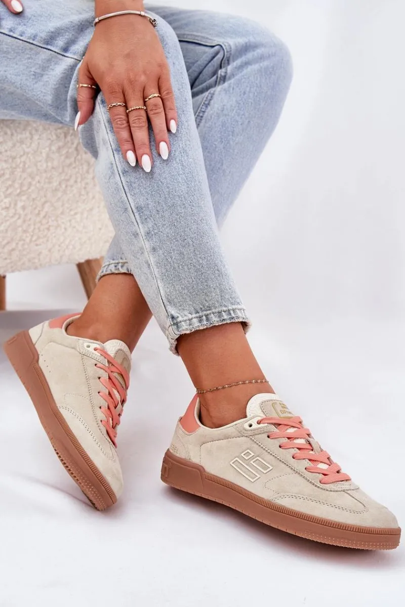 Best D.Franklin Zamszowe Buty Sportowe Sneakersy Damskie DFSH387005 Beżowe