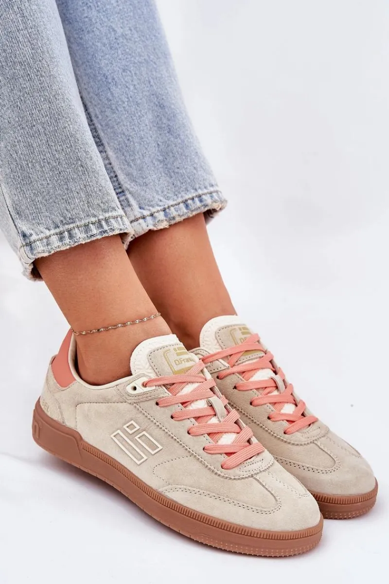 Best D.Franklin Zamszowe Buty Sportowe Sneakersy Damskie DFSH387005 Beżowe